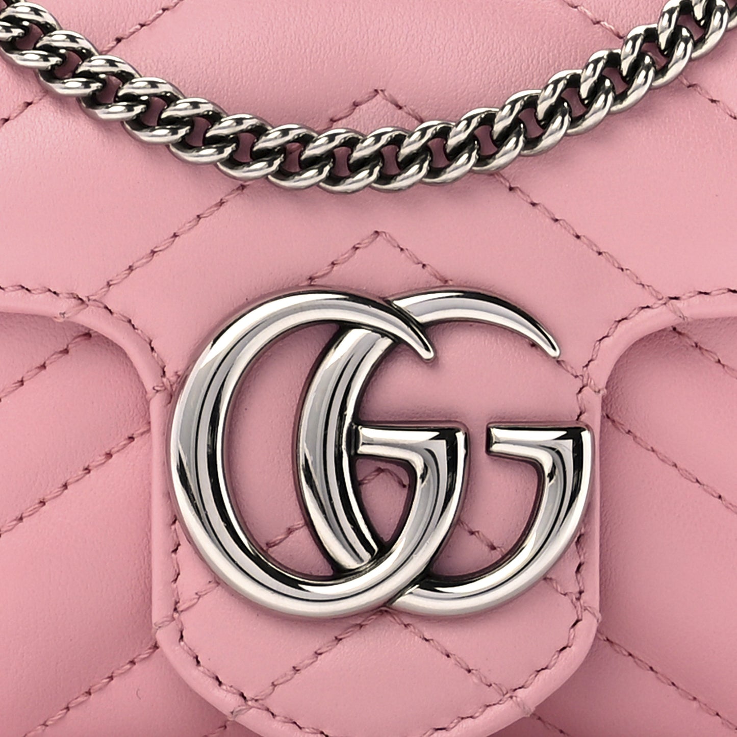 Calfskin Matelasse Super Mini GG Marmont Shoulder Bag Wild Rose