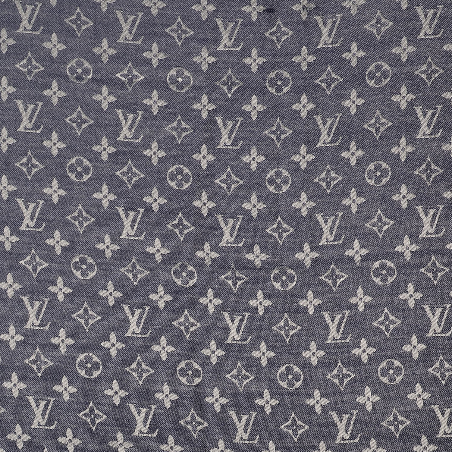 Louis Vuitton Wool Silk Monogram Denim Shawl Blue 1 of 5
