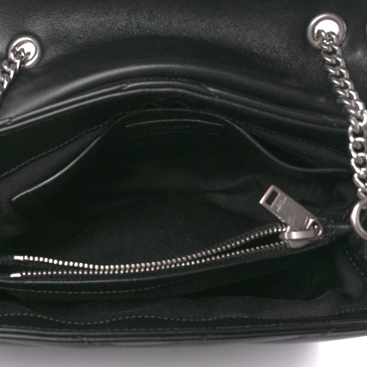 Saint Laurent Calfskin Y Quilted Monogram Small Loulou Chain Satchel Black 6 of 13