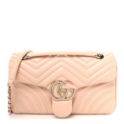Gucci Lambskin Matelasse Medium GG Marmont Shoulder Bag Light Pink 1 of 10