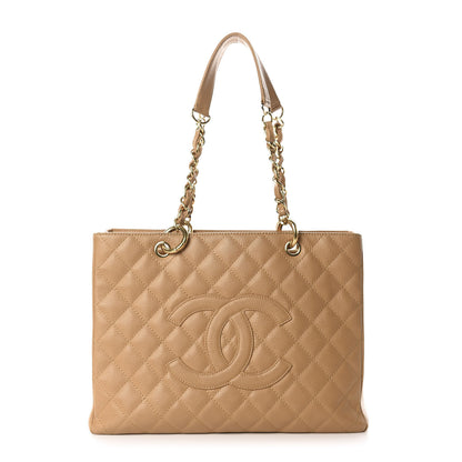 Chanel Caviar Quilted Grand Shopping Tote GST Beige 1 of 14