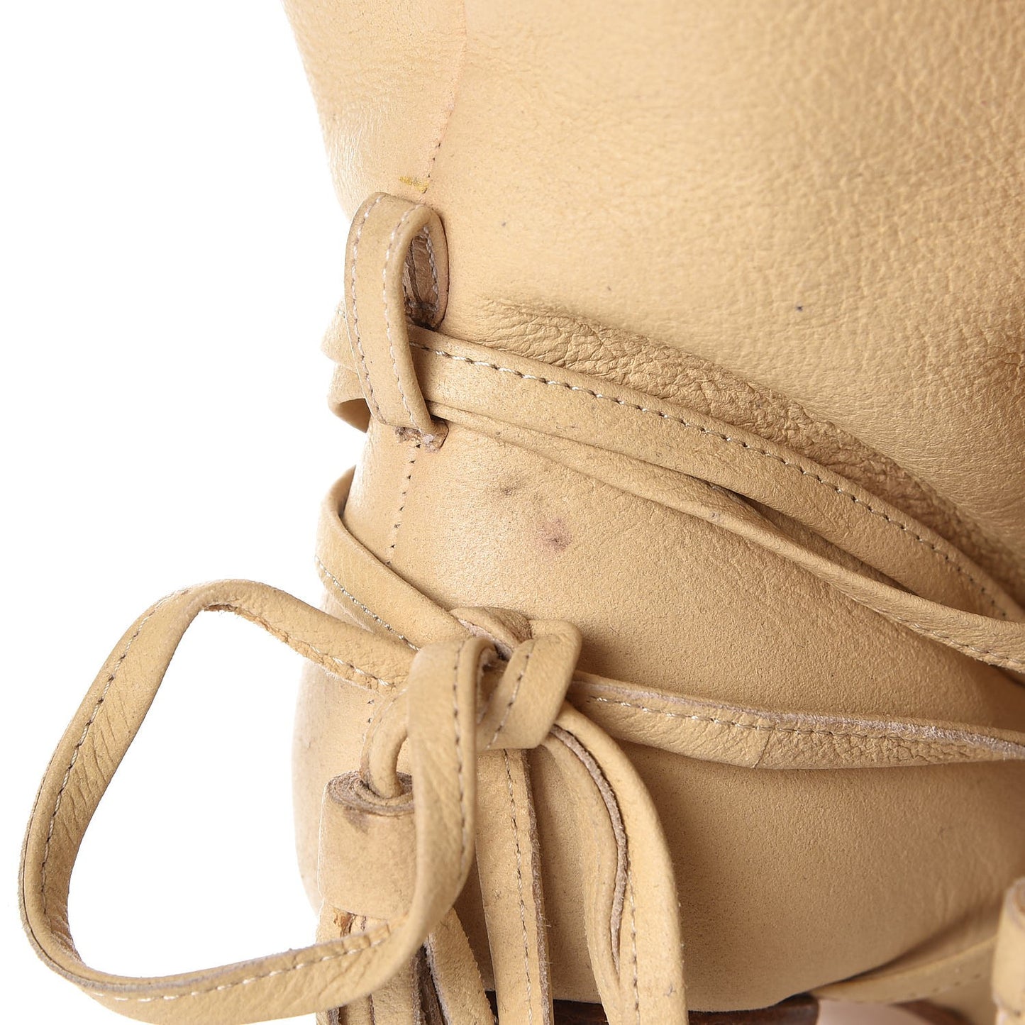 Lambskin Fur Tassel Booties 36.5 Beige