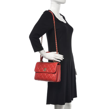 Chanel Lambskin Quilted Small Trendy CC Dual Handle Bag Red 2 of 18