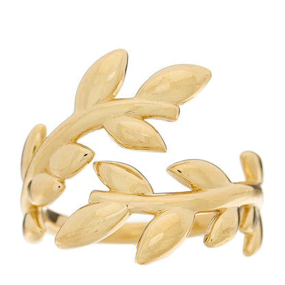 Tiffany 18K Yellow Gold Paloma Picasso Olive Leaf Bypass Ring 48 4.5 1 of 5