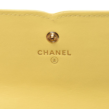 Chanel Caviar Quilted Filigree Flap Wallet Yellow 6 of 9