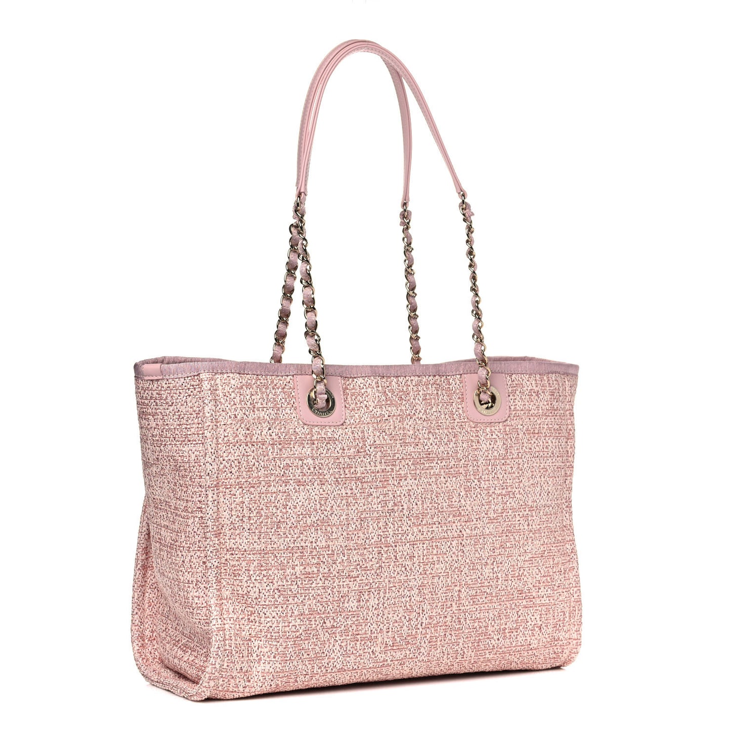 Lurex Boucle Small Deauville Tote Pink