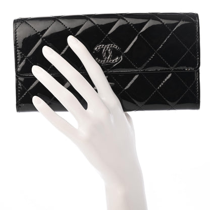 Chanel Patent Quilted Large Brilliant Flap Wallet Black 2 of 7