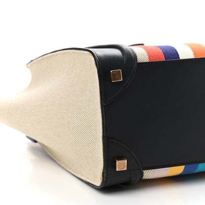 Celine Smooth Calfskin Striped Canvas Micro Luggage 7 of 14
