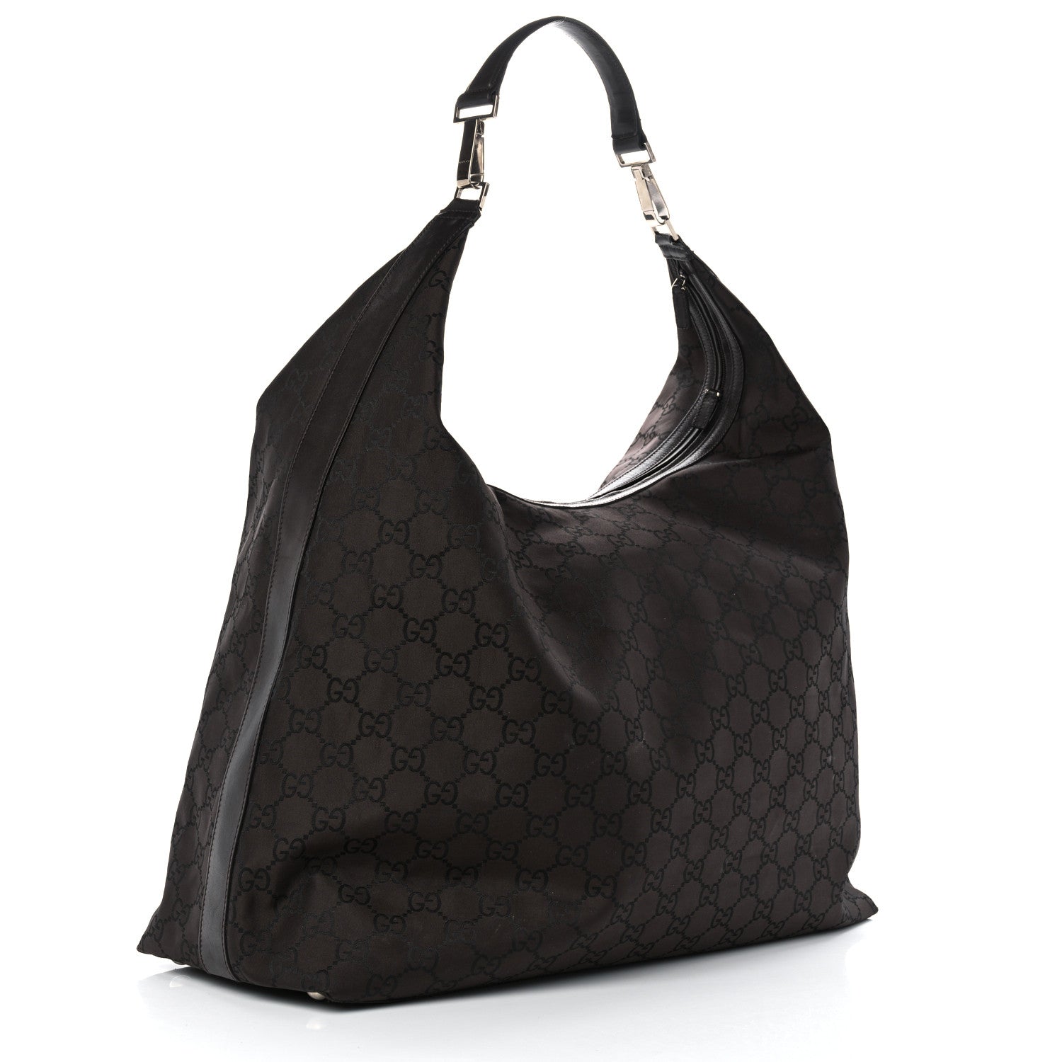 Gucci Nylon Monogram Extra Large Hobo Dark Brown 3 of 16