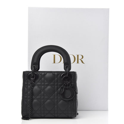 Christian Dior Ultra Matte Calfskin Cannage Mini Lady Dior Black 10 of 10