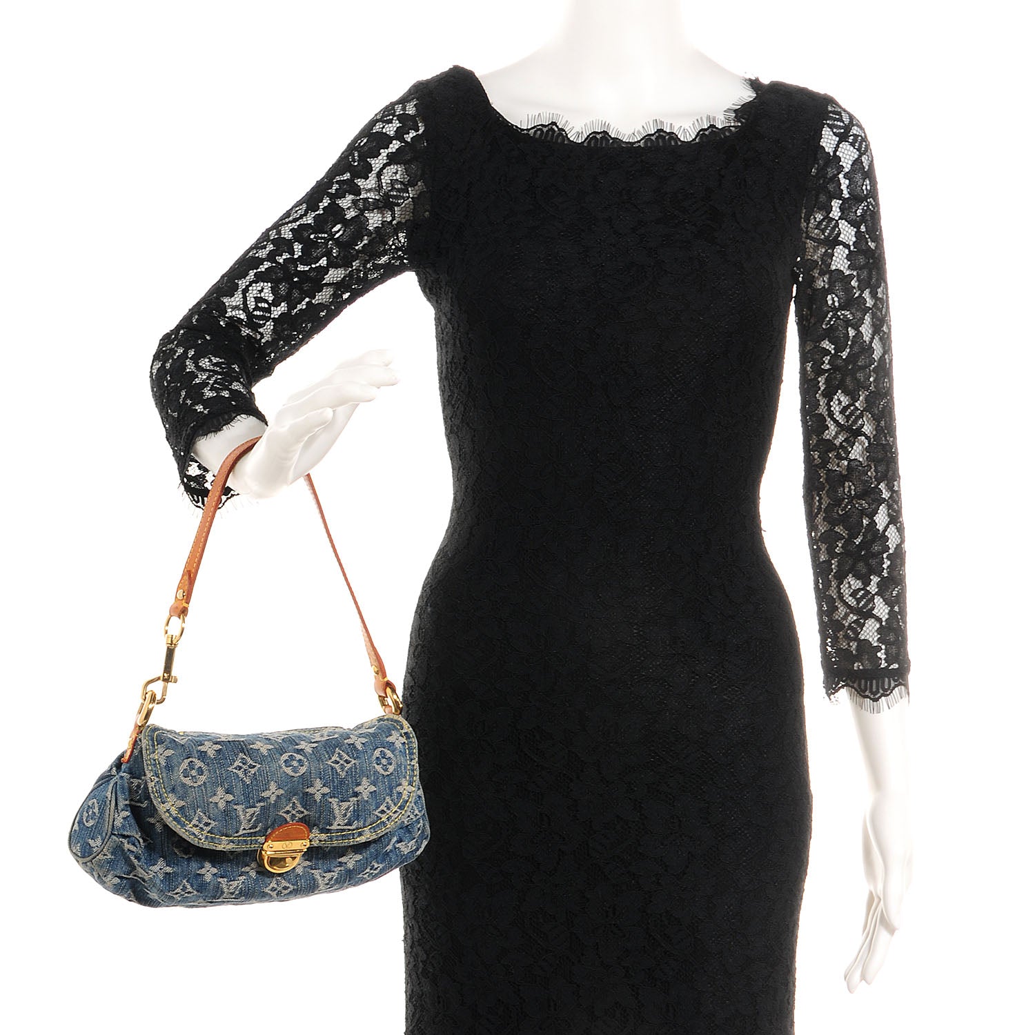 Louis Vuitton Monogram Denim Mini Pleaty Blue 2 of 6