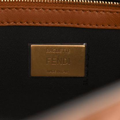 Fendi Nappa FF 1974 Embossed Baguette Brandy 6 of 12