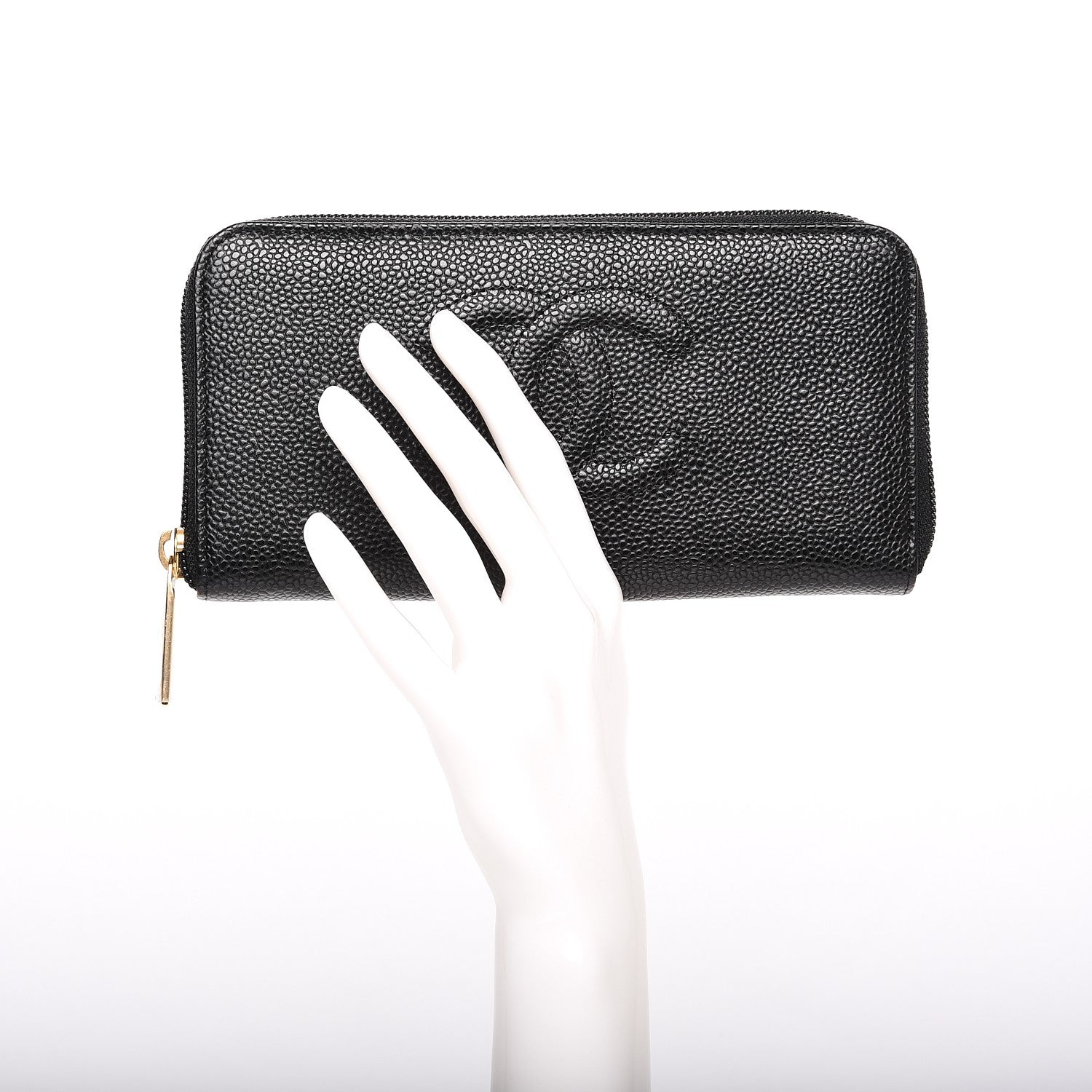 Chanel Caviar Timeless CC Large Gusset Zip Around Wallet Black 2 of 8