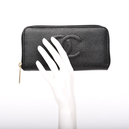 Chanel Caviar Timeless CC Large Gusset Zip Around Wallet Black 2 of 8