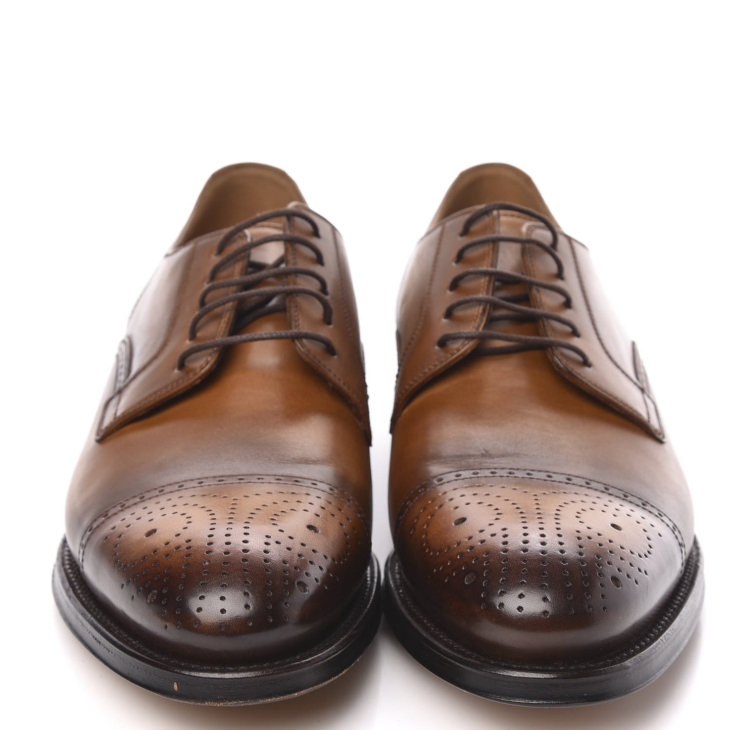 Calfskin Mens Boss Whipstitch Oxfords 8 Brown