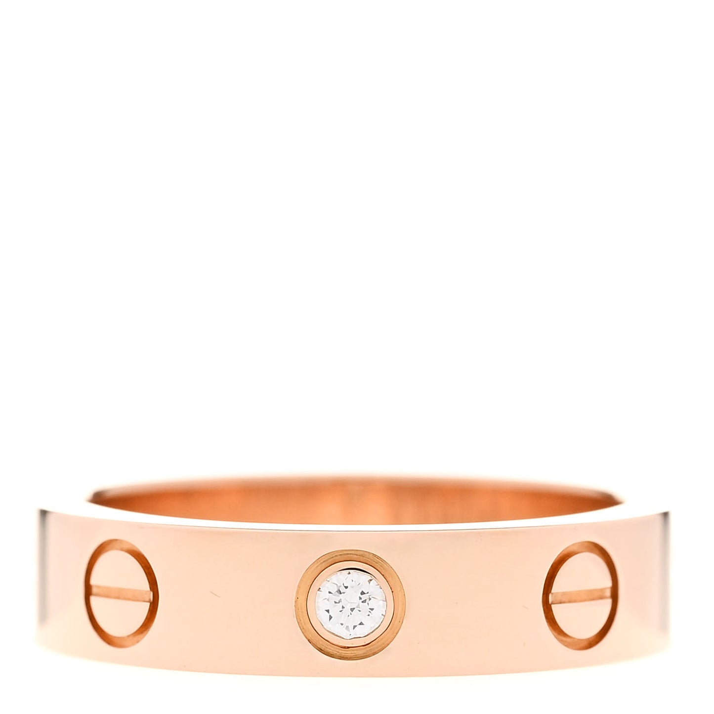 18K Pink Gold Diamond 4mm LOVE Wedding Band Ring 46 3.75