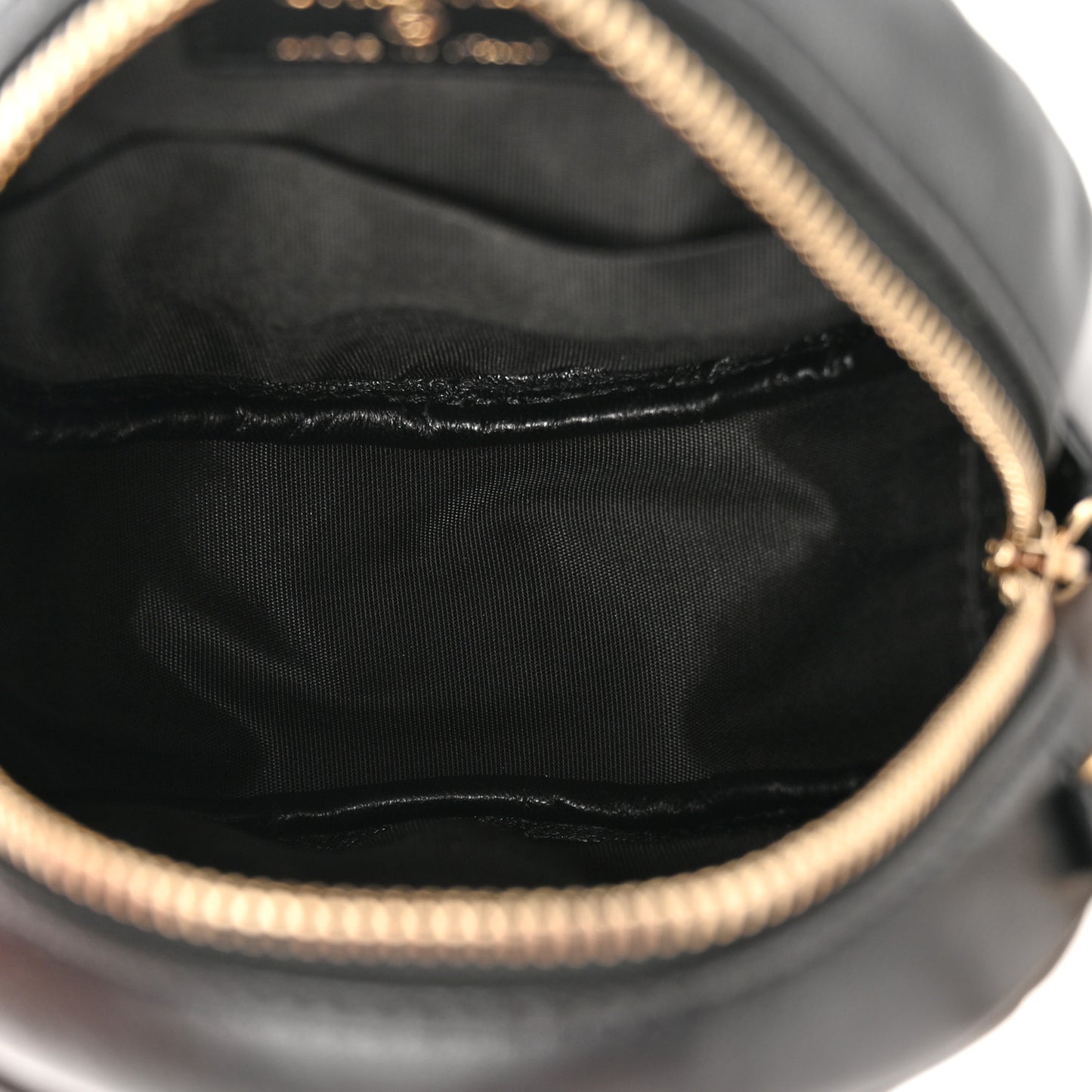 Lambskin Quilted Studded Round Clutch With Chain Black