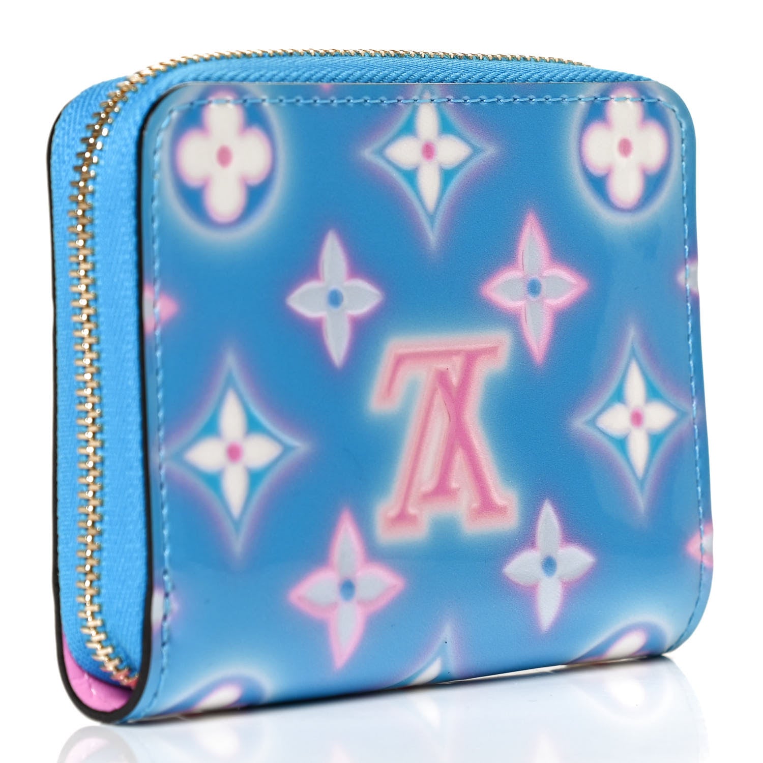 Louis Vuitton Vernis Valentine Zippy Coin Purse Baby Bleu Neon 3 of 9