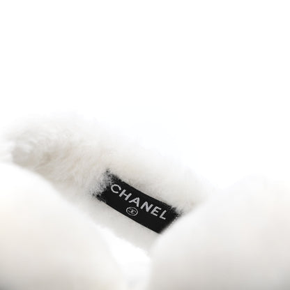 Chanel Shearling CC Ear Muffs White Black 4 of 4