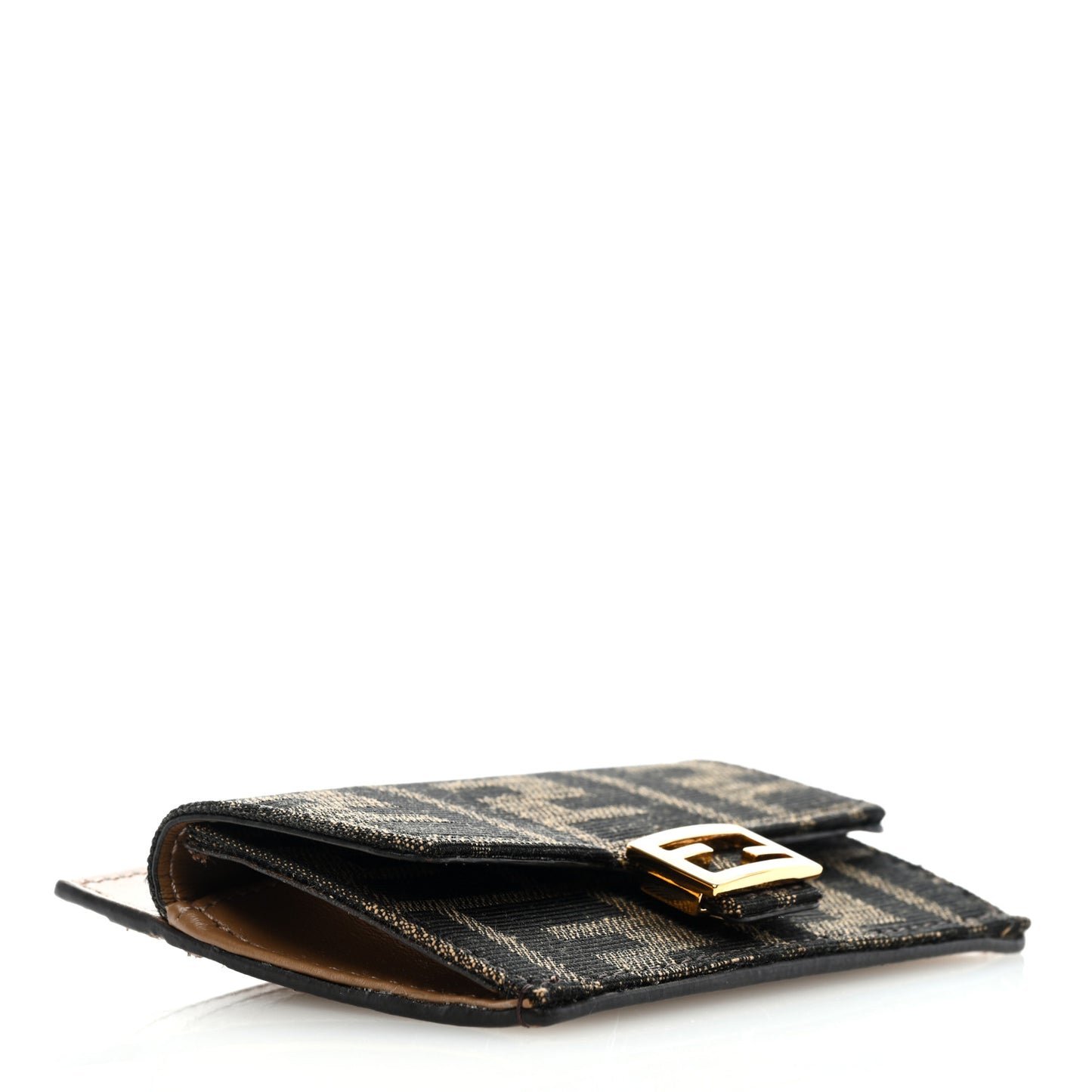 Fabric Jacquard FF 1974 Fold Over Card Holder Wallet Tobacco Moro