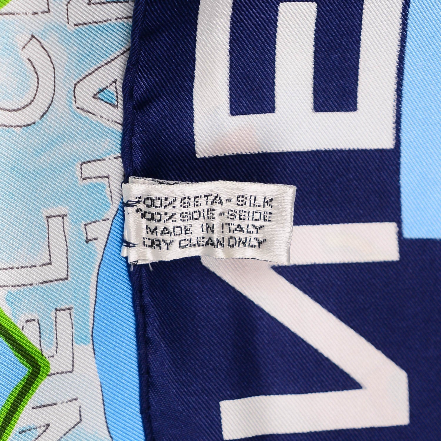 Chanel Silk Coco Heart Scarf Navy Blue 4 of 4