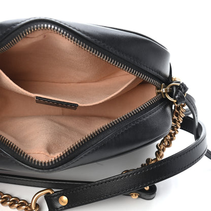 Gucci Calfskin Matelasse Mini GG Marmont Chain Shoulder Bag Black 5 of 10