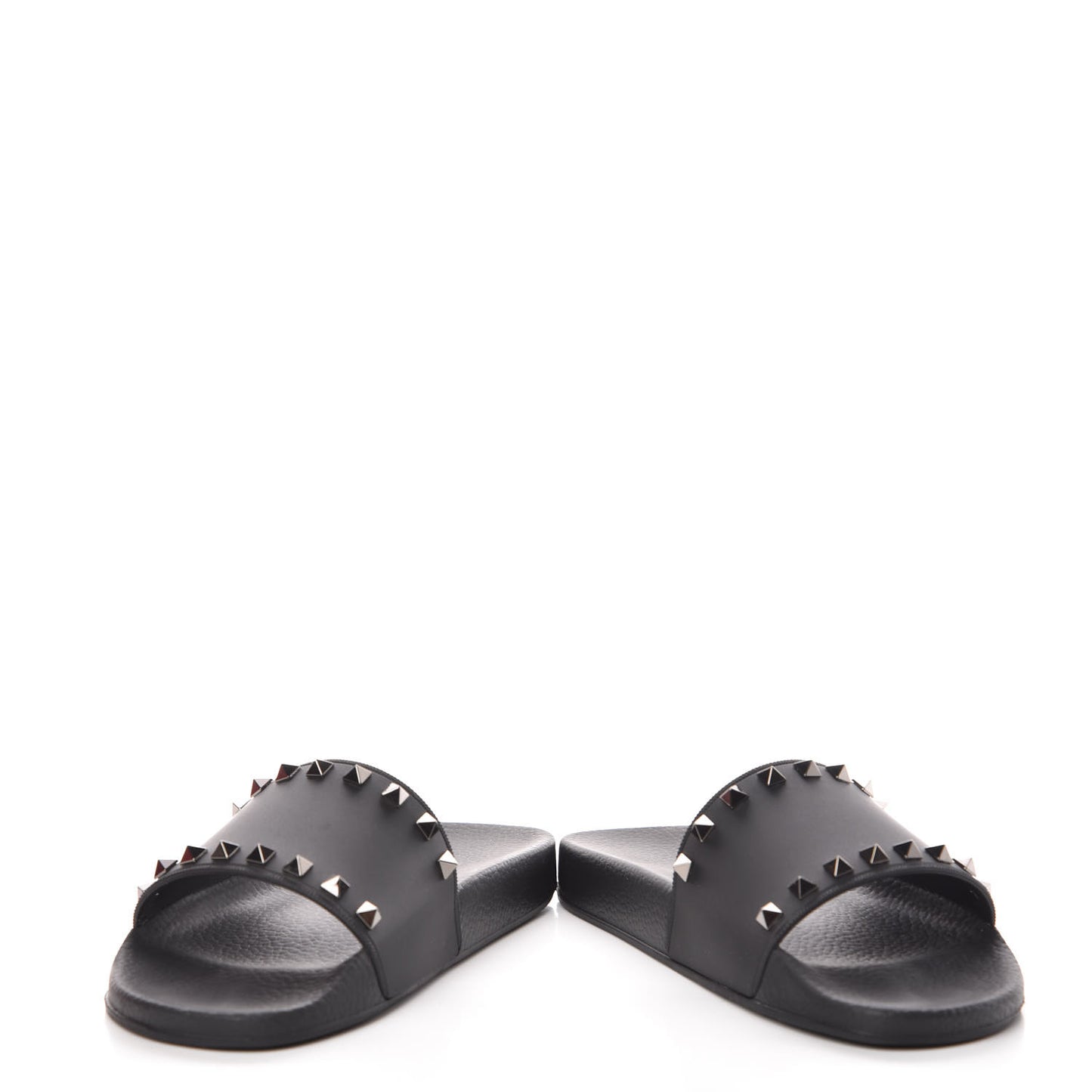 Rubber Rockstud Slide Sandals 39 Black