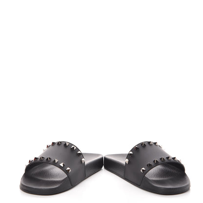 Valentino Garavani Rubber Rockstud Slide Sandals 39 Black 5 of 9