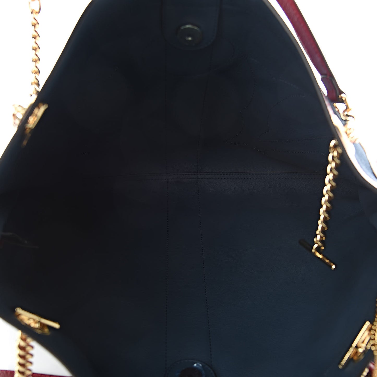 X MLB Suede Calfskin NY Yankees Large Rajah Chain Tote New Blue Romantic Cherry
