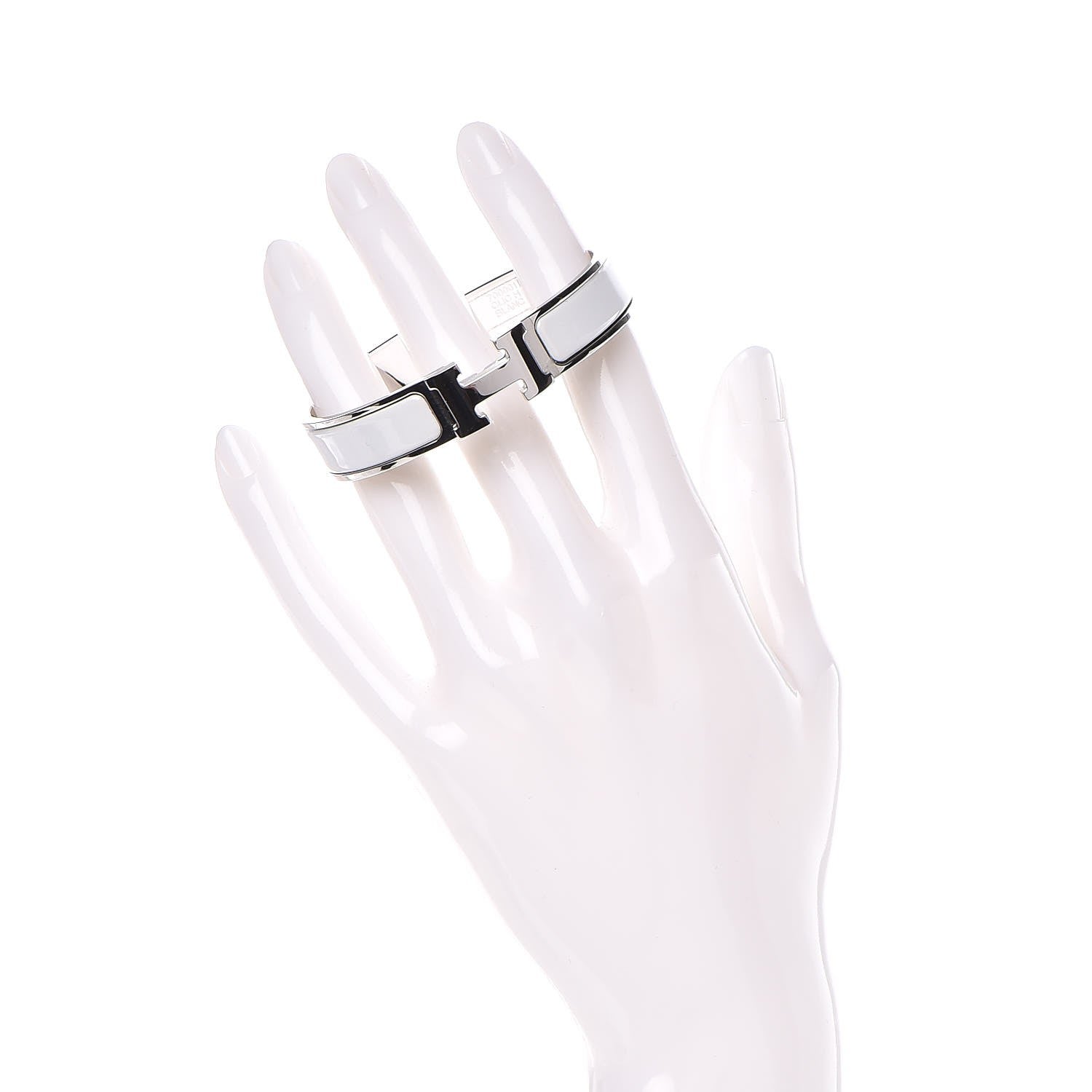 Hermes Enamel Narrow Clic Clac H Bracelet PM White 2 of 6