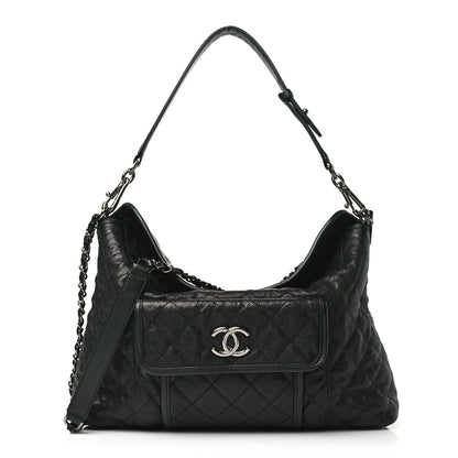 Chanel Caviar Quilted French Riviera Hobo Black 1 of 12