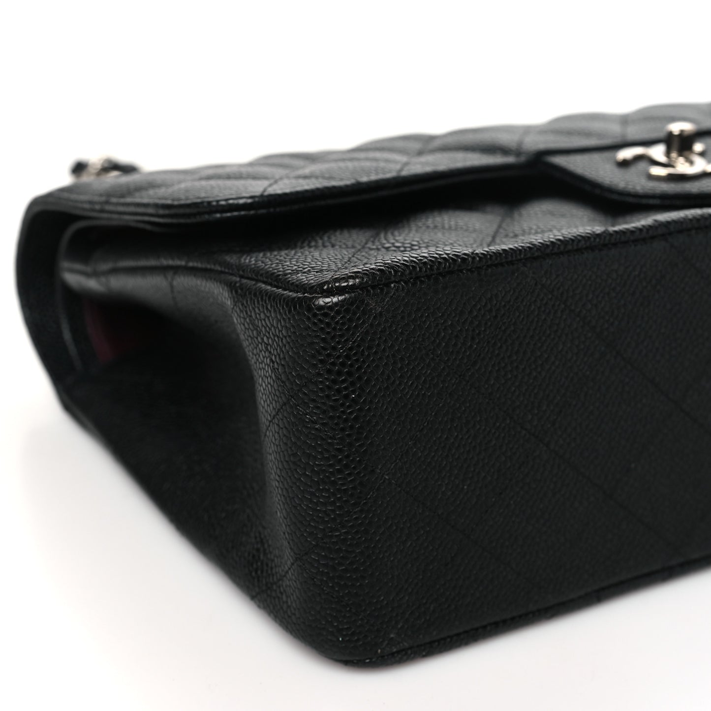 Caviar Quilted Jumbo Double Flap Black