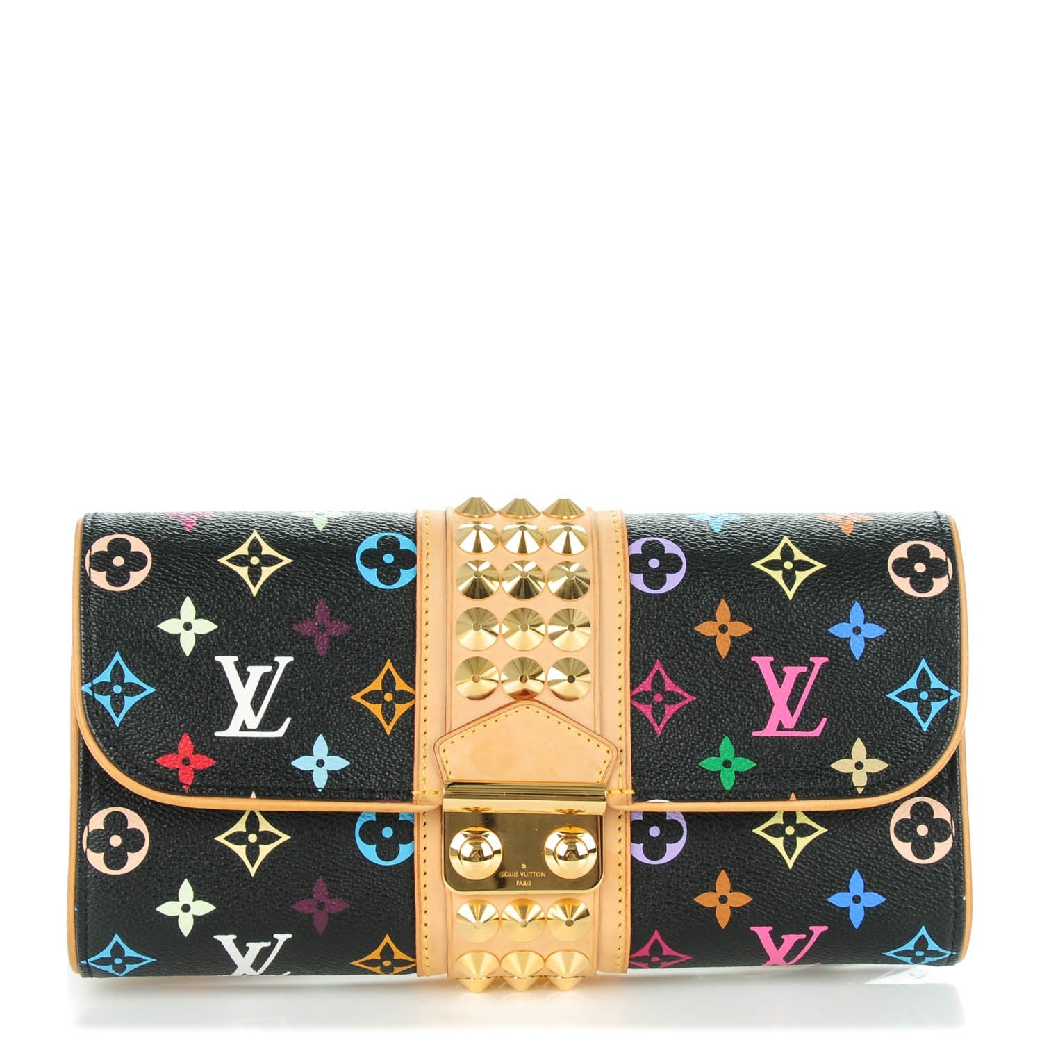 Louis Vuitton Monogram Multicolor Courtney Clutch Black 1 of 7