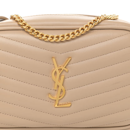 Saint Laurent Grain De Poudre Matelasse Monogram Mini Lou Camera Bag Dark Beige 8 of 12