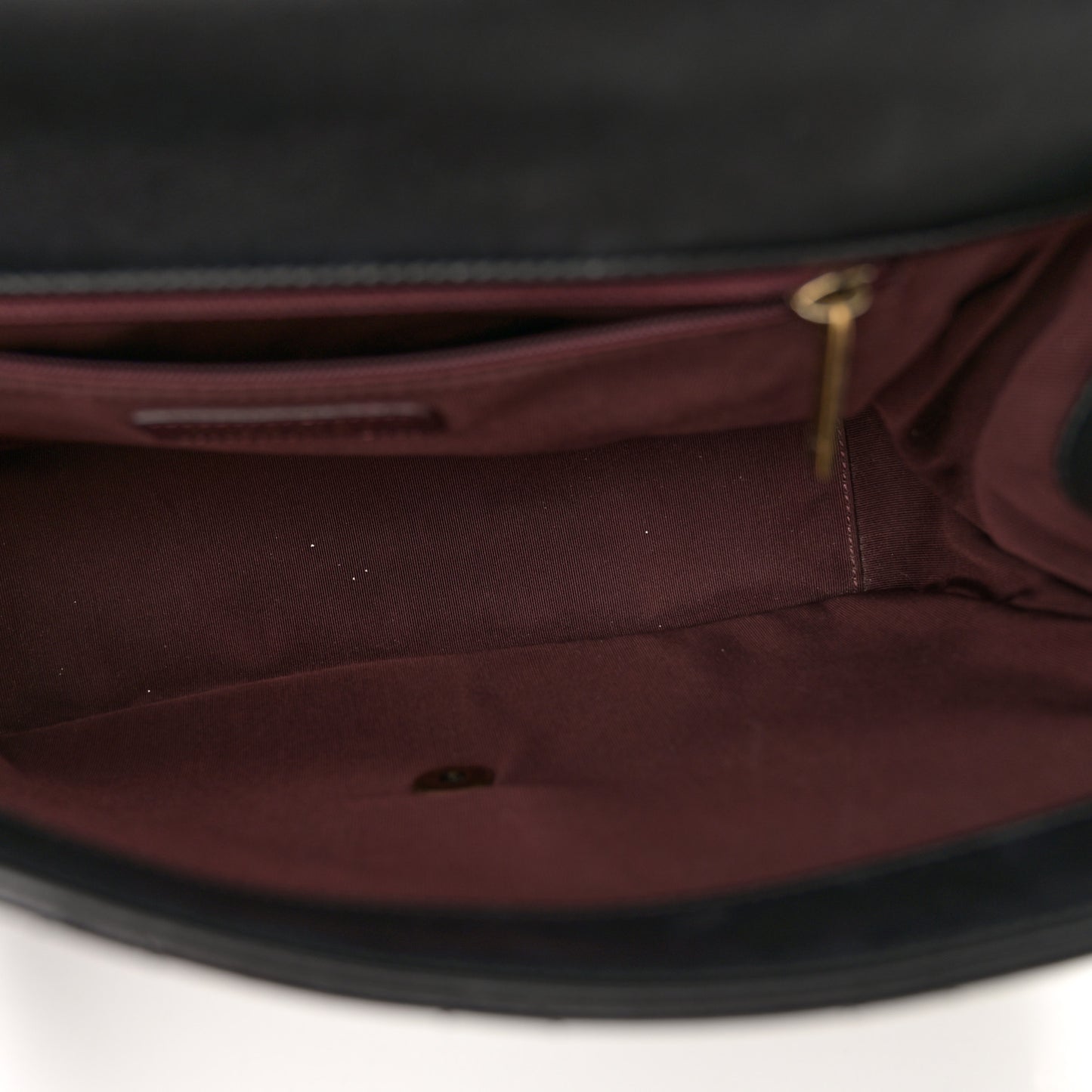 Calfskin Quilted Large Gold Bar Top Handle Flap Black