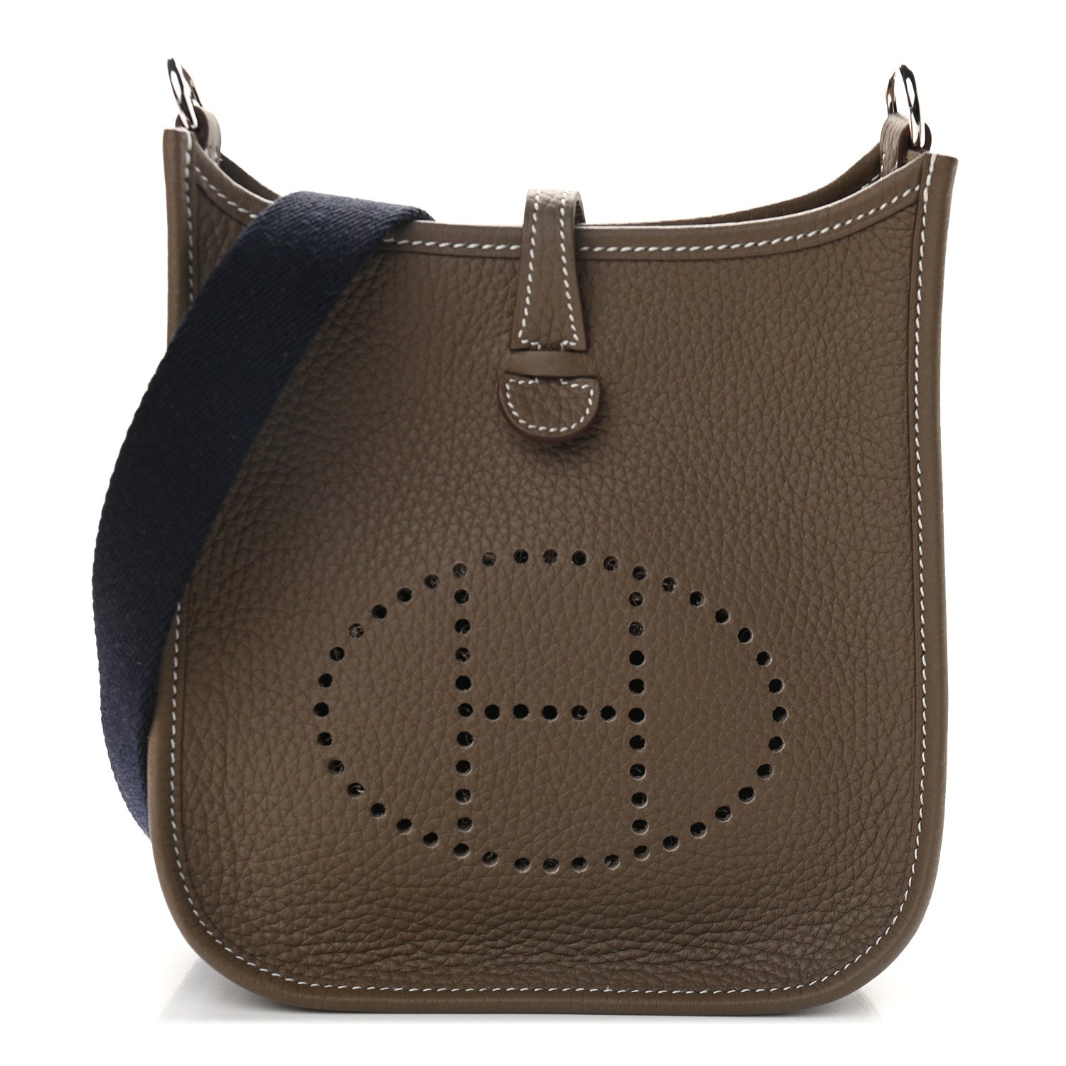 Hermes Taurillon Clemence Amazone Evelyne TPM Etoupe Bleu Indigo 1 of 9