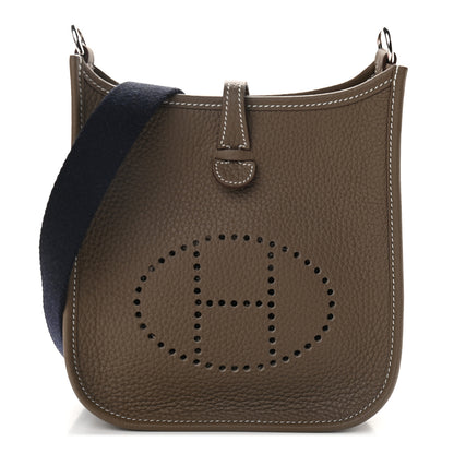 Hermes Taurillon Clemence Amazone Evelyne TPM Etoupe Bleu Indigo 1 of 9