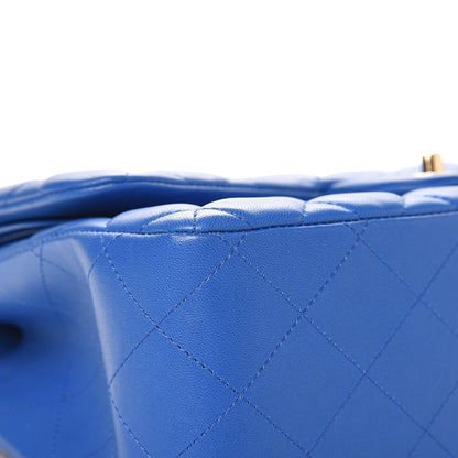 Chanel Lambskin Quilted Jumbo Double Flap Blue 9 of 11