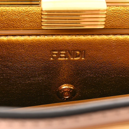 Fendi Vitello King Luxor Shiny Nappa Studded Medium Peekaboo I SEE U East West Satchel Light Rose 7 of 15