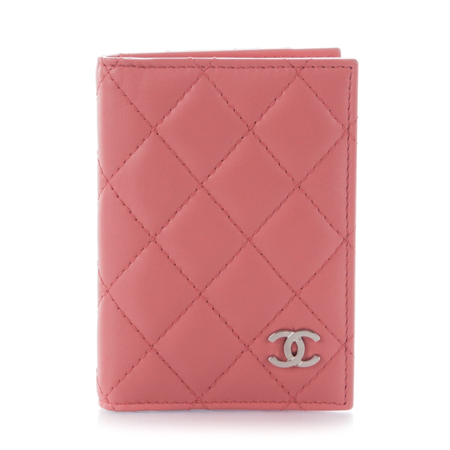 Chanel Lambskin Quilted Card Holder Wallet Pink 1 of 7