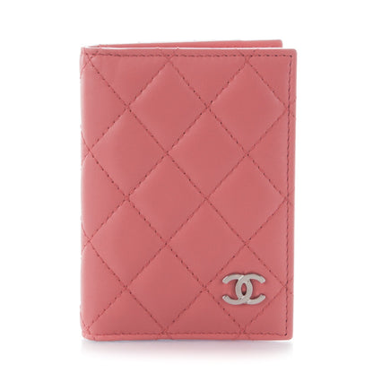 Chanel Lambskin Quilted Card Holder Wallet Pink 1 of 7