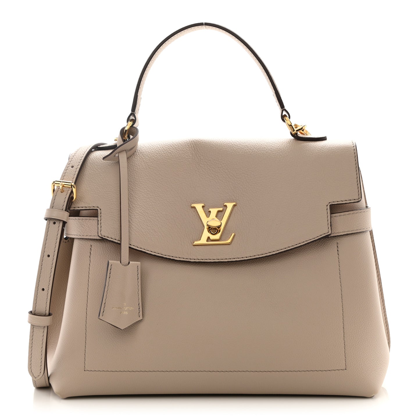 Soft Calfskin Lockme Ever MM Greige
