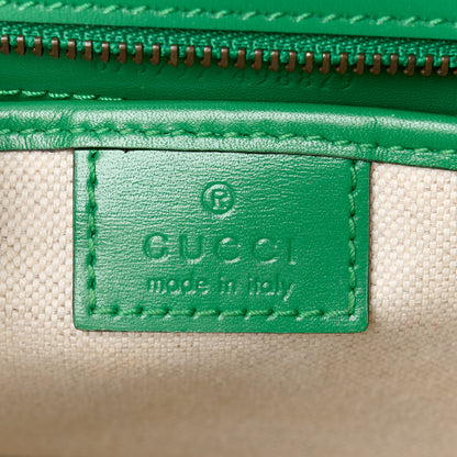 Gucci Boarded Dyana Lux Calfskin Web Small Bamboo 1947 Top Handle Bag Spring Green 9 of 15
