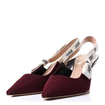 Christian Dior Technical Canvas Ribbon J Adior Slingback 65mm Pumps 35.5 Rouge Black 3 of 11