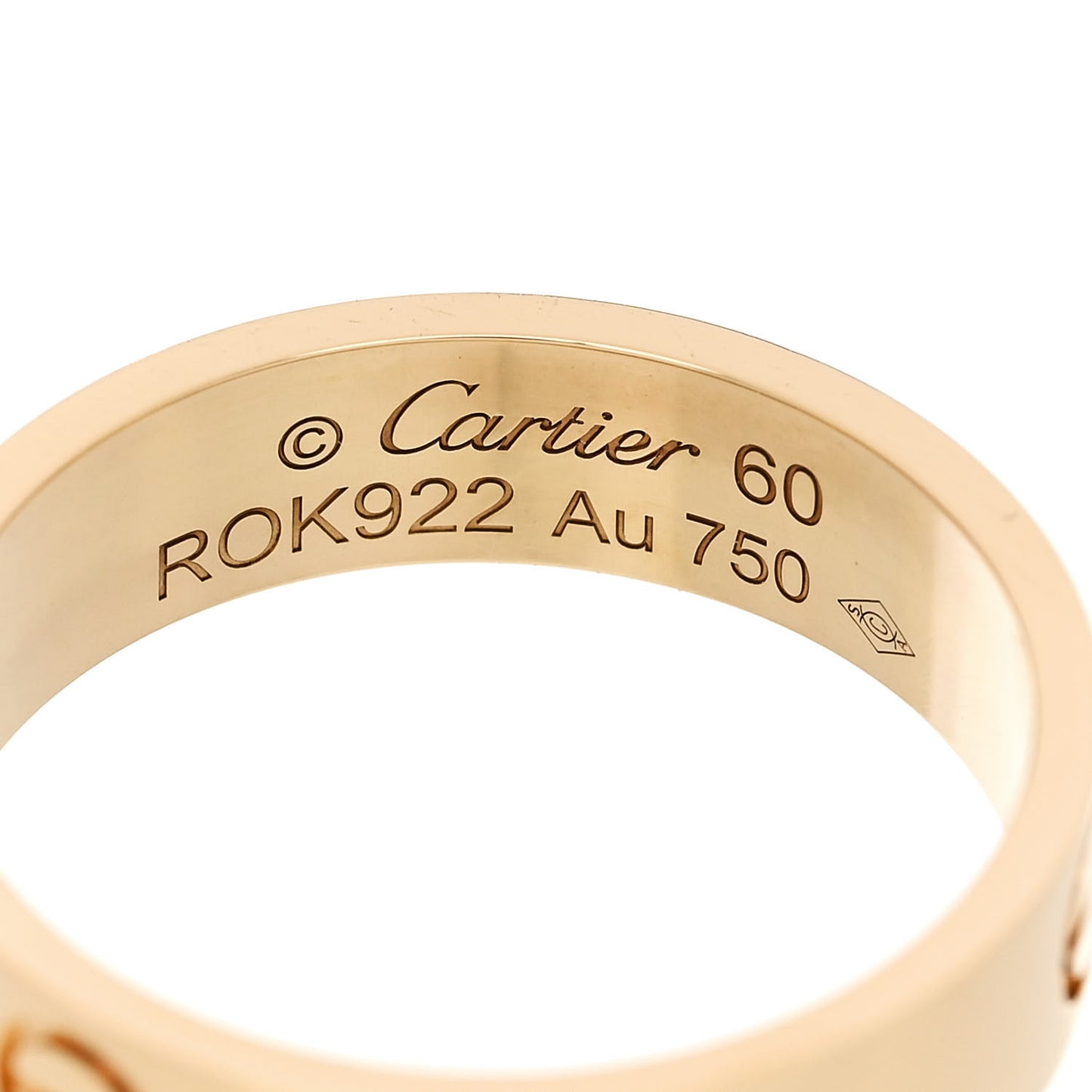 18K Yellow Gold 5.5mm LOVE Ring 60 9.25