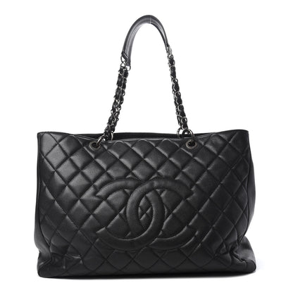 Chanel Caviar Quilted XXL Grand Shopping Tote GST Dark Grey 1 of 10