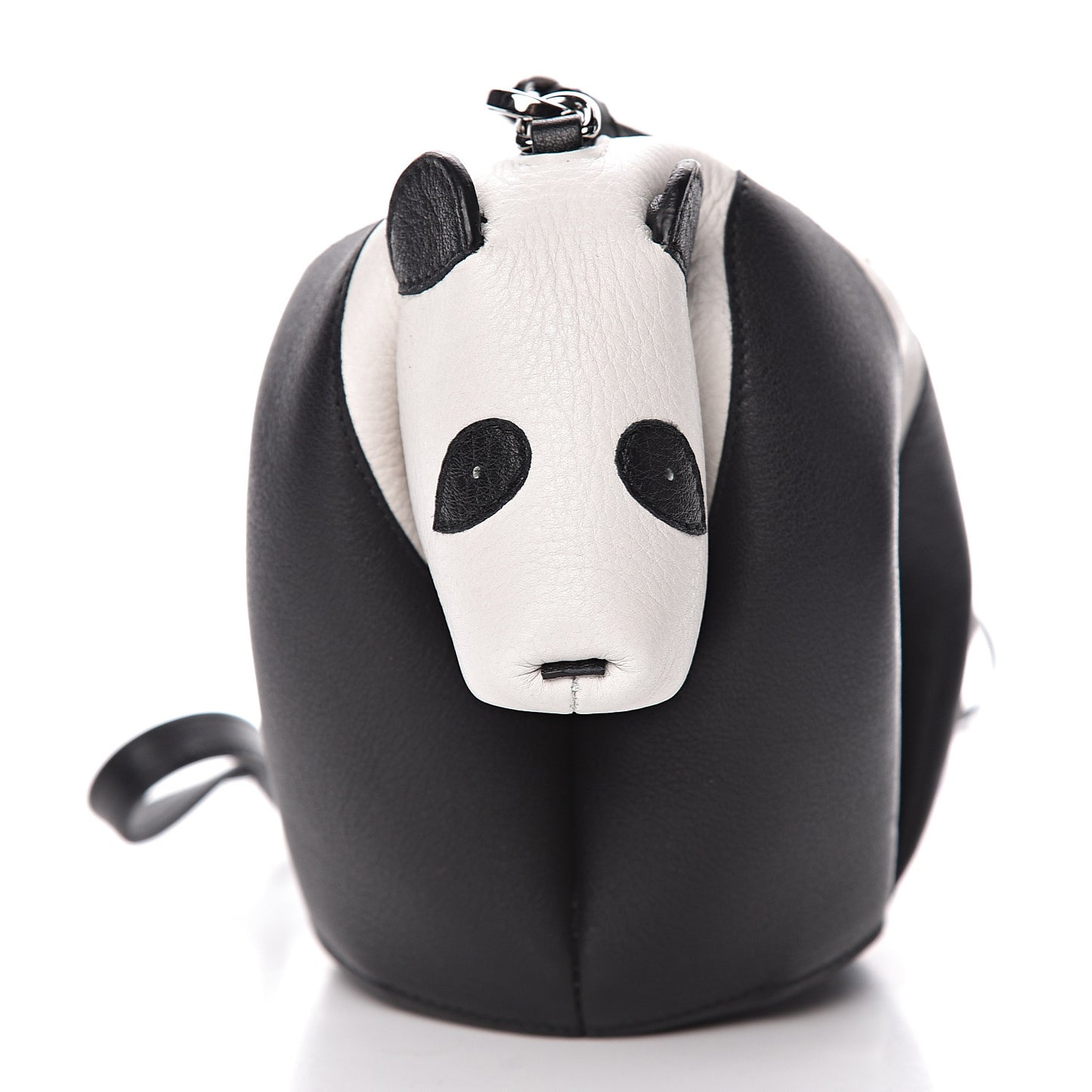 Calfskin Panda Crossbody Black White