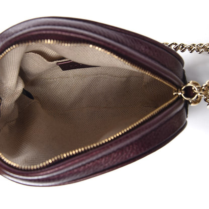 Gucci Metallic Cellarius Calfskin Mini Soho Chain Bag Classic Burgundy 5 of 7