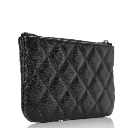Chanel Iridescent Caviar Quilted Small Cosmetic Case Black 3 of 8