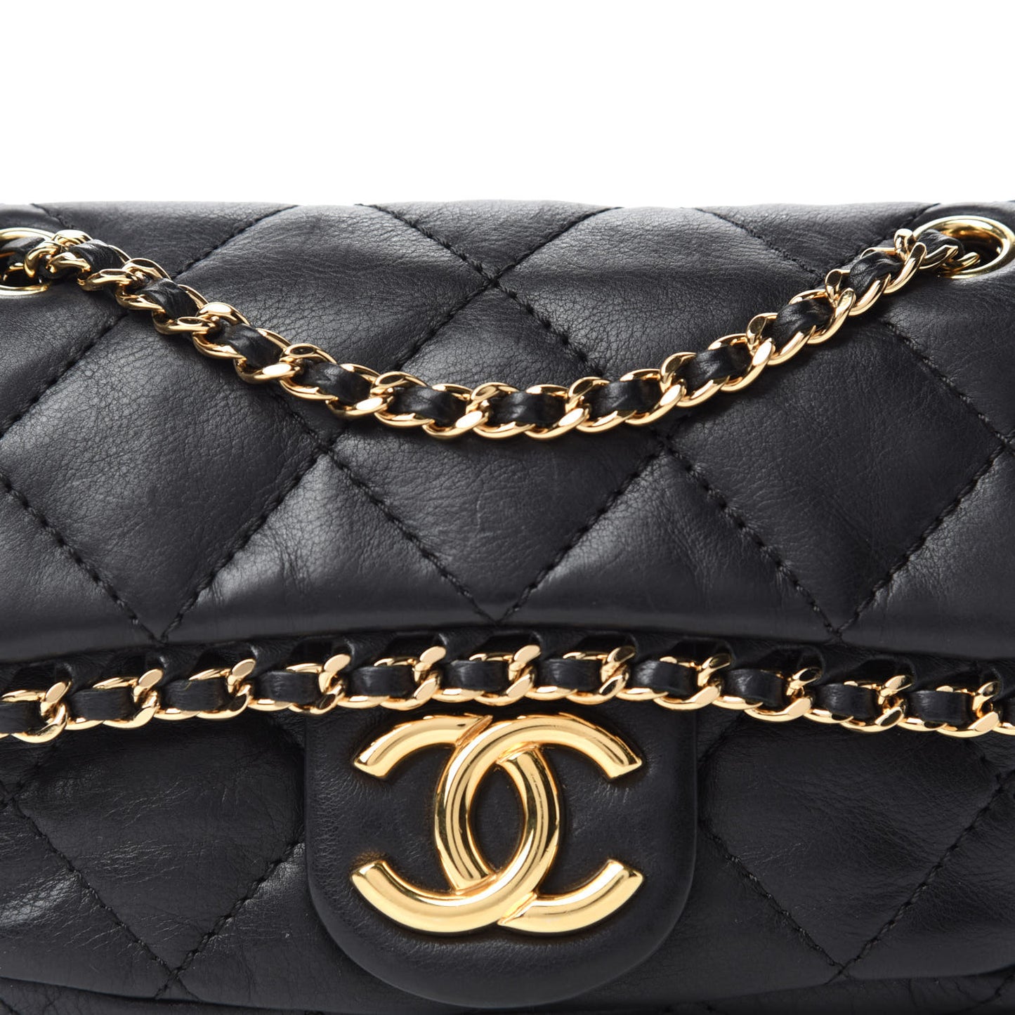 Calfskin Mini Chain Me Flap Black